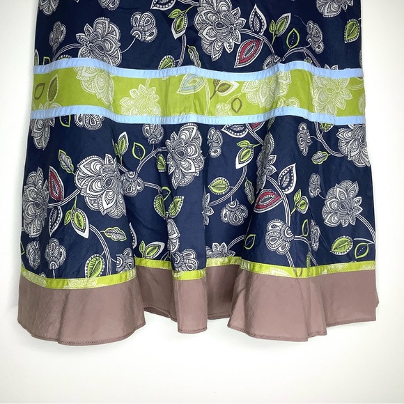 < BCBG Floral Striped Skirt Fairy Cottagecore > - Picture 2 of 5